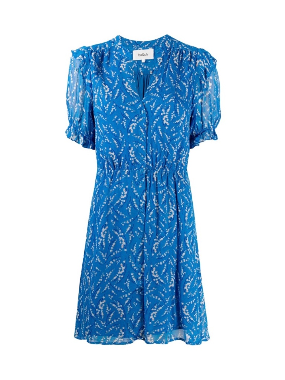 Ba&sh Matcha Viscose Floral Print Dress in Blue size S